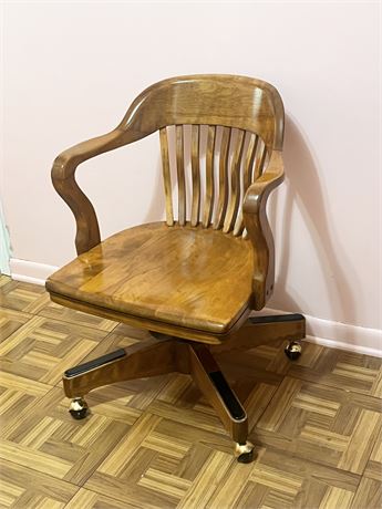 Solid Wood Swivel Tilt Back Office Chair