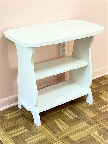White Side Table / Nightstand / Bookshelf